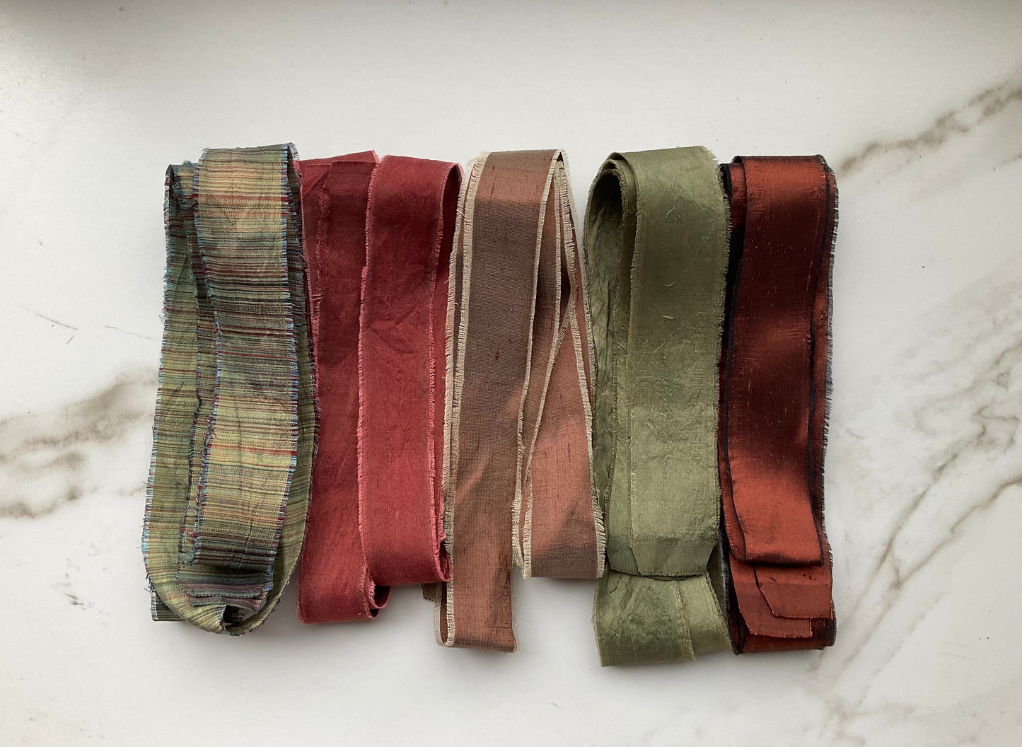 Hand Dyed Silk Ribbon - Cranberry