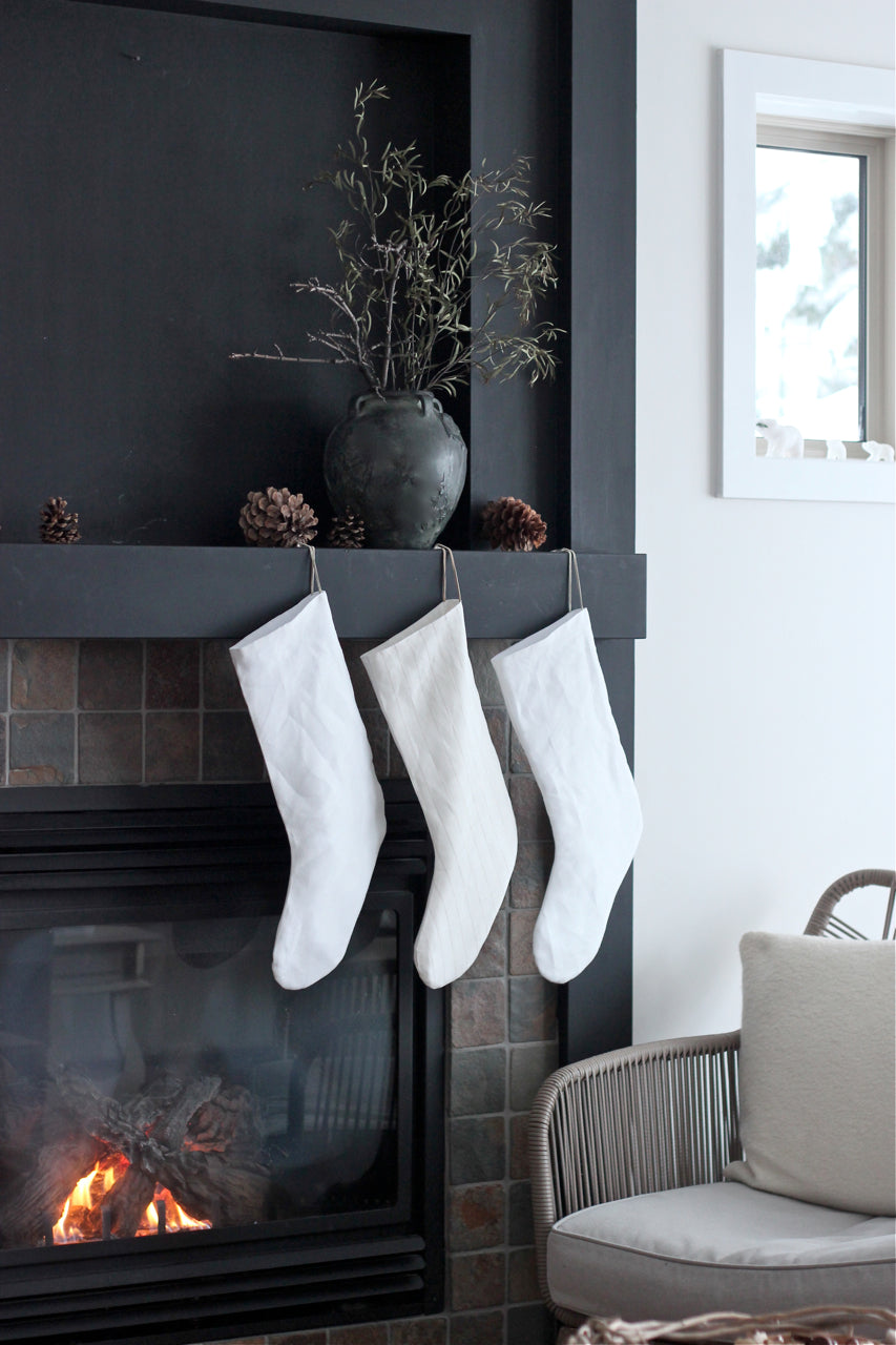Minimalist Linen Stocking - Cream