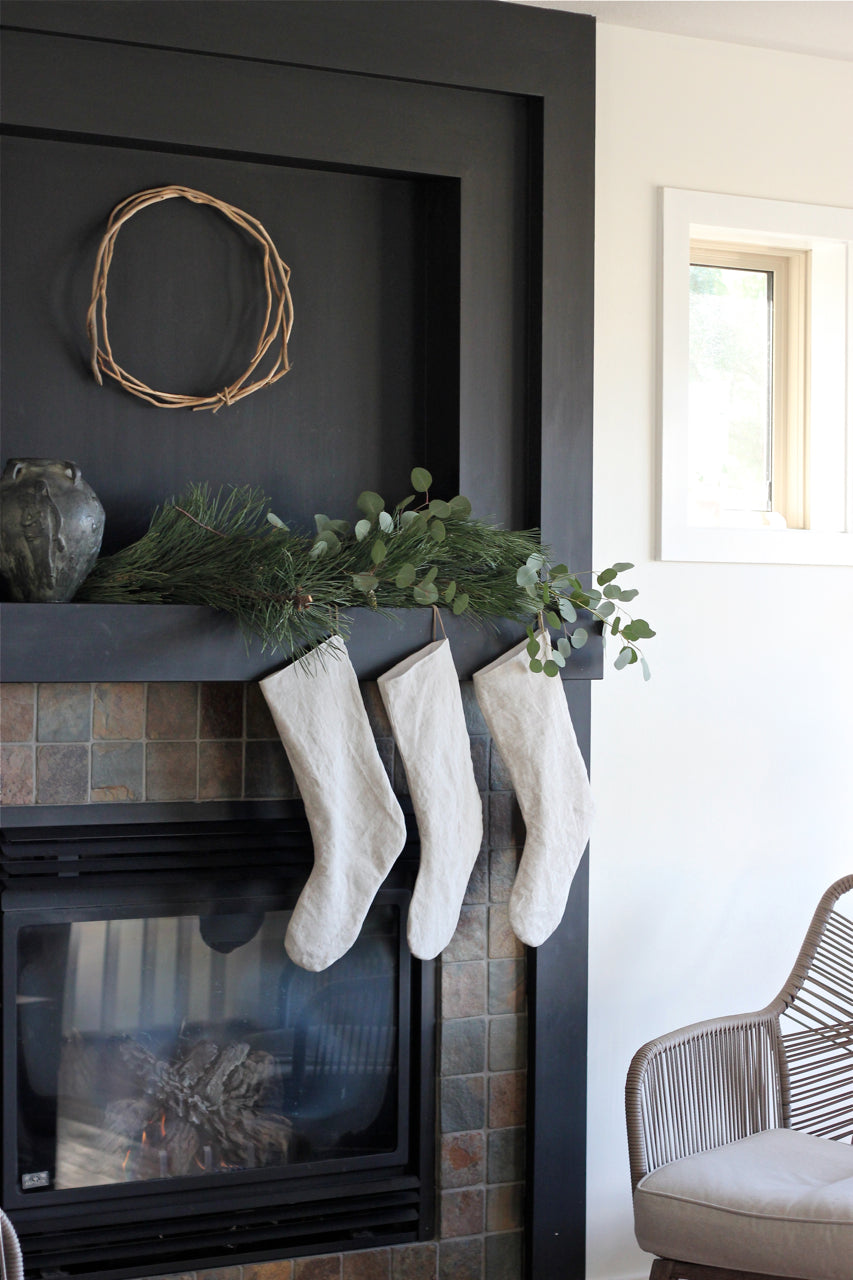 Minimalist Linen Stocking - Oatmeal