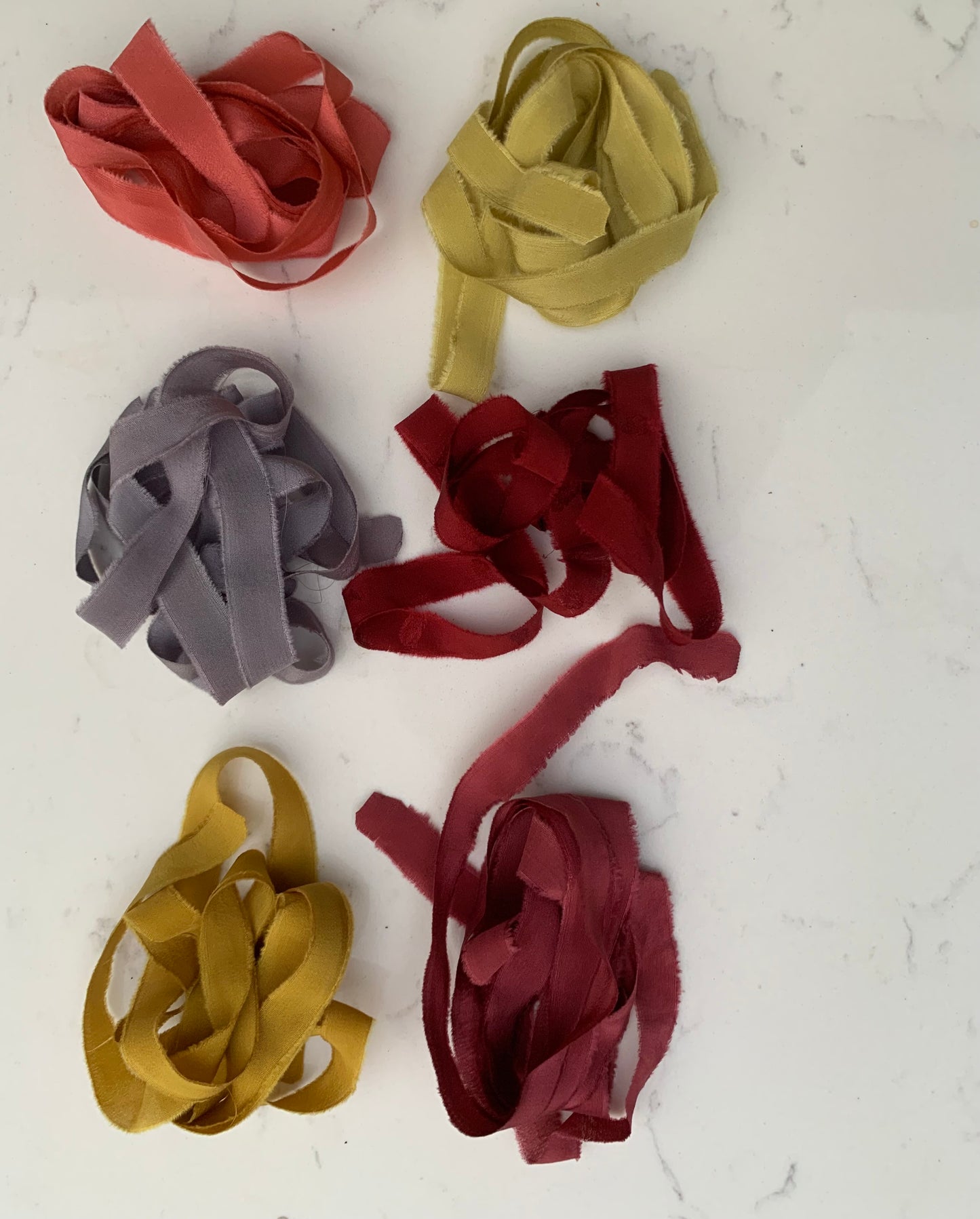 Hand Dyed Silk Ribbon - Yellow Gold