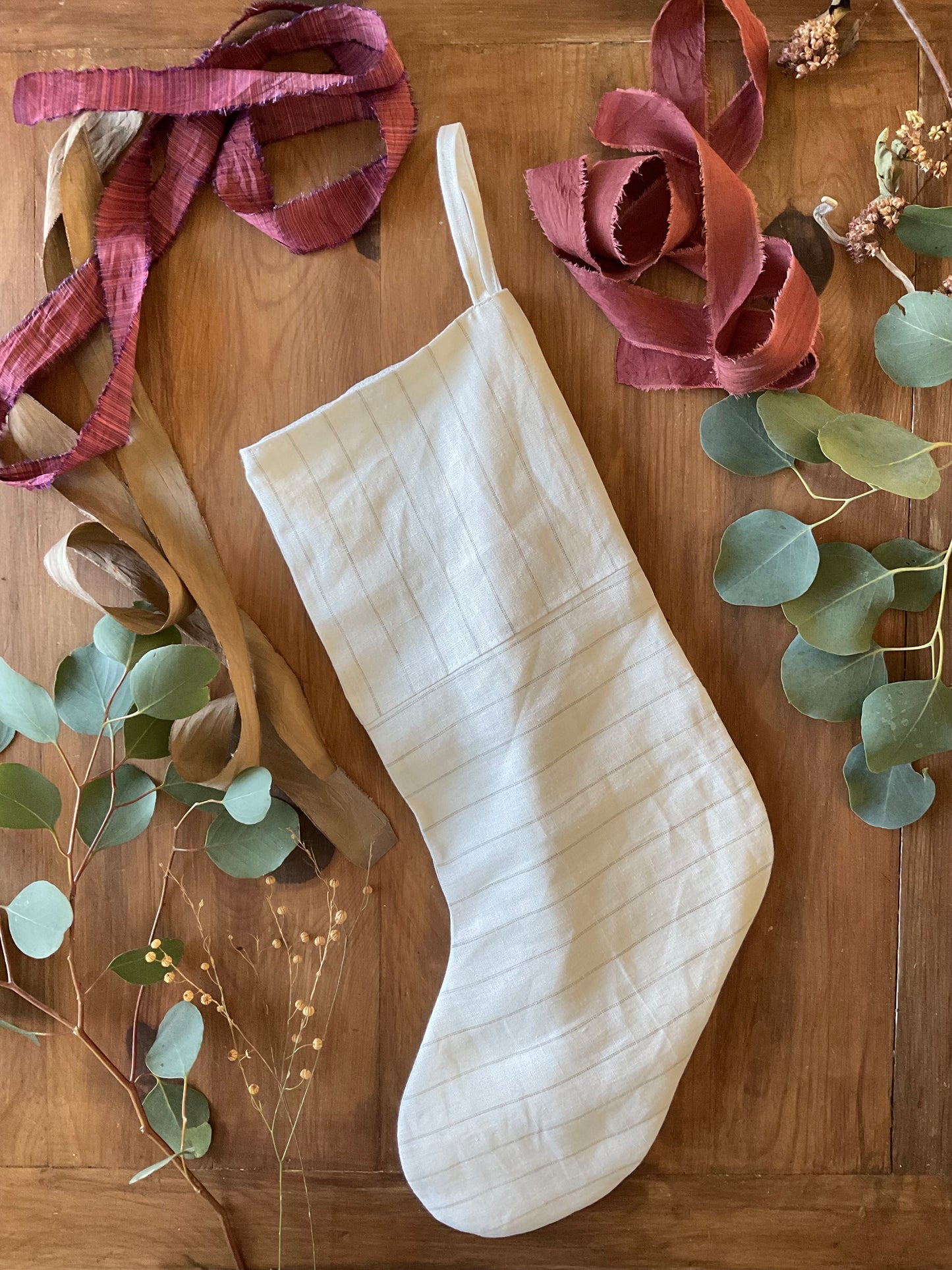 Patchwork Linen Stocking