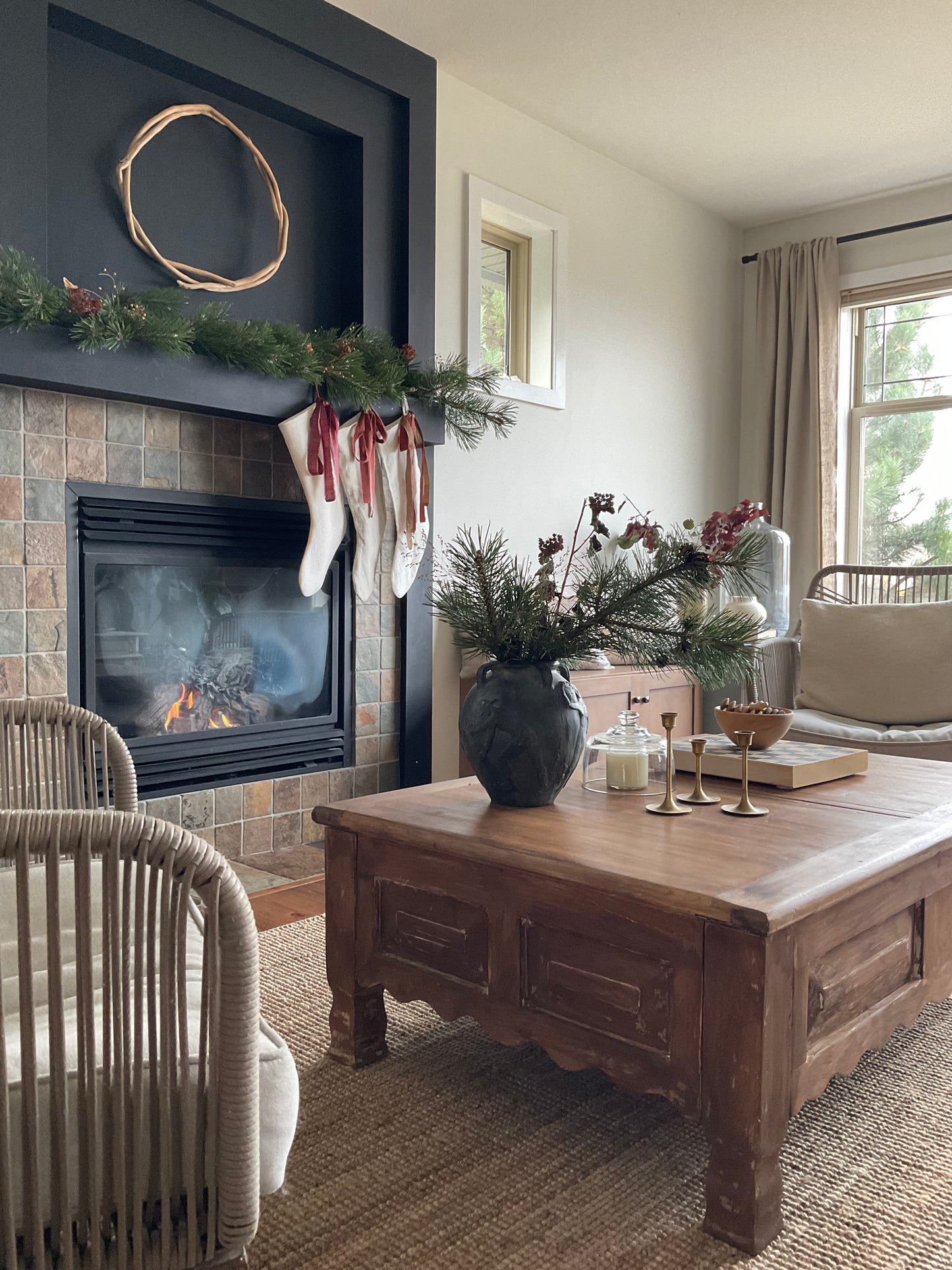 Patchwork Linen Stocking