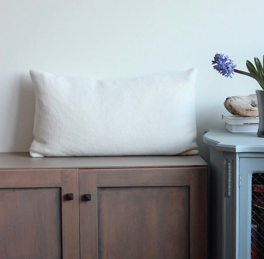 Cream Boiled Wool Pillow Cover