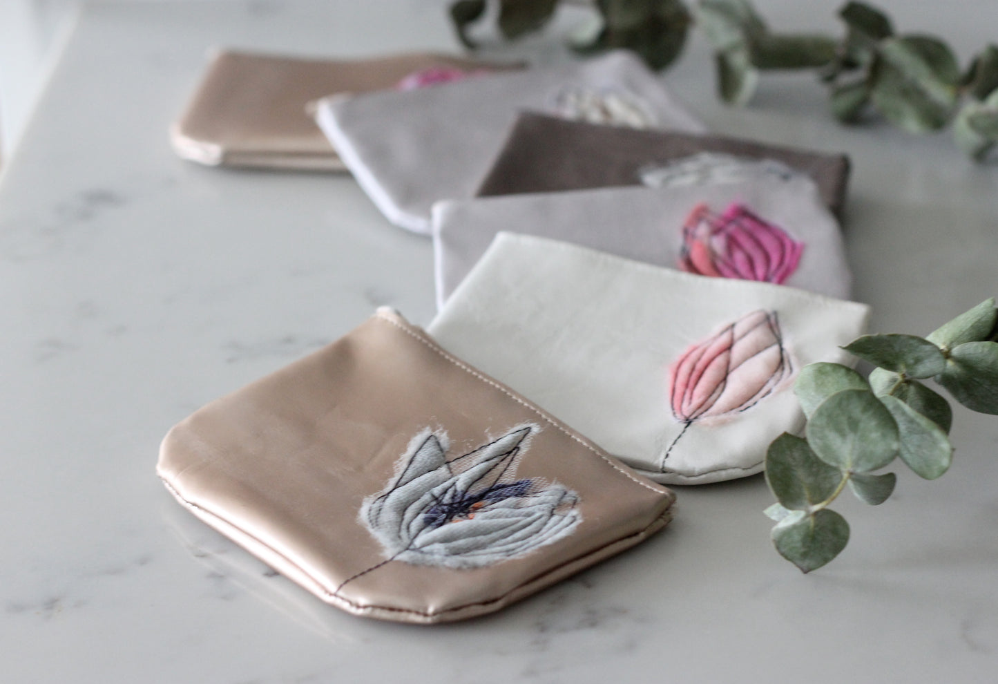 Leather Coin Purse - Copper & Steel Blue
