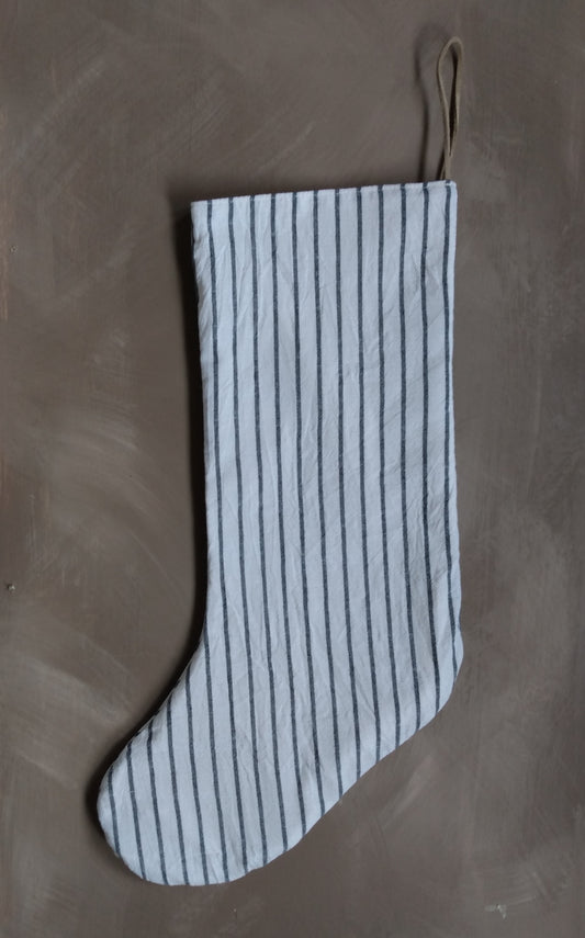Minimalist Linen Blend Stocking - Narrow Stripe