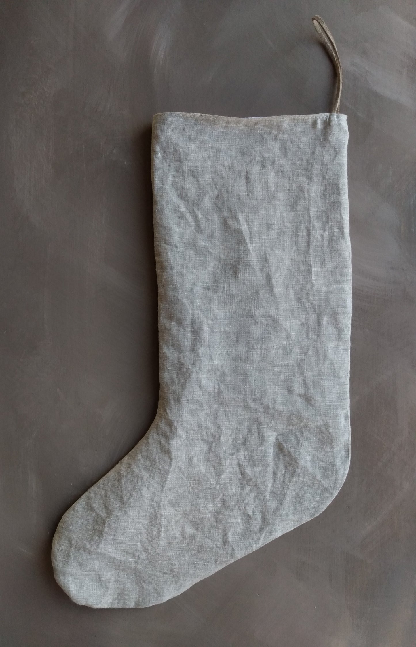 Minimalist Linen Stocking - Oatmeal