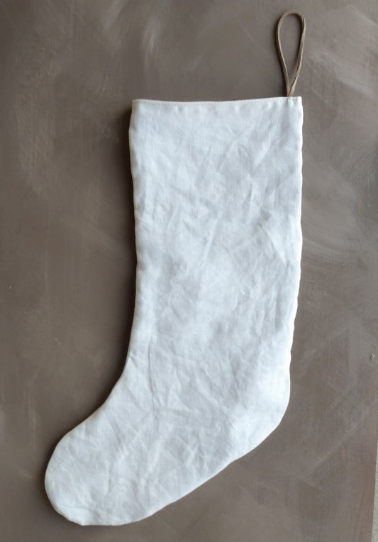 Minimalist Linen Stocking - Cream